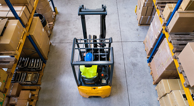 Person on forklift